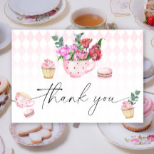 Thee feest bloemen baby shower bedank je