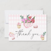 Thee feest bloemen baby shower bedank je bedankkaart (Voorkant)