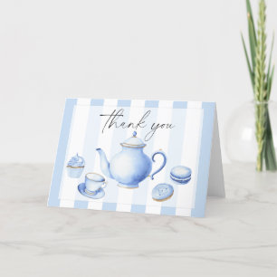 Thee feest bloemen baby shower bedank je bedankkaart