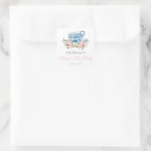 Thee feest bruidsborrel vierkante sticker (Tas)
