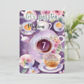 Thee feest verjaardagsfeest kaart (Staand voorkant)