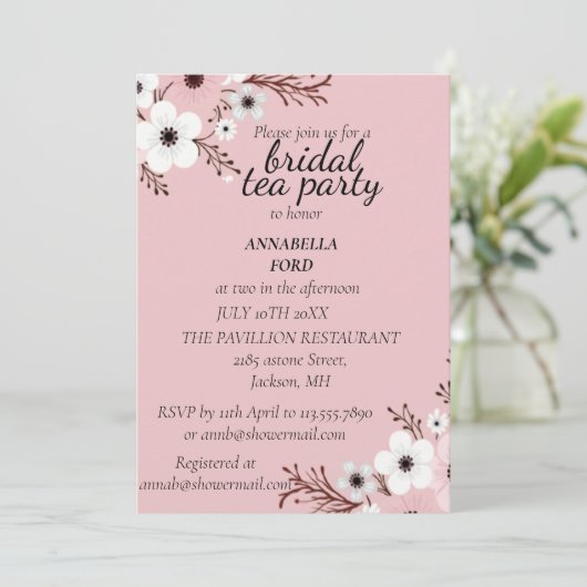 thee feest voor de bruid kaart (Staand voorkant)