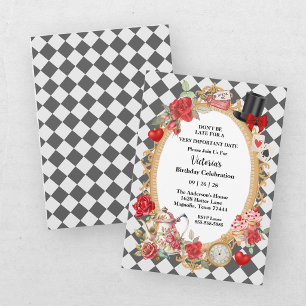 Thee Feestje Alice In Wonderland Meisjes Verjaarda Kaart