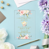 Thee feestje baby shower acryl uitnodiging (Insitu (Huwelijk))