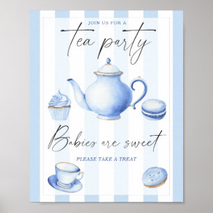 Thee feestje baby shower Baby's zijn lief Poster