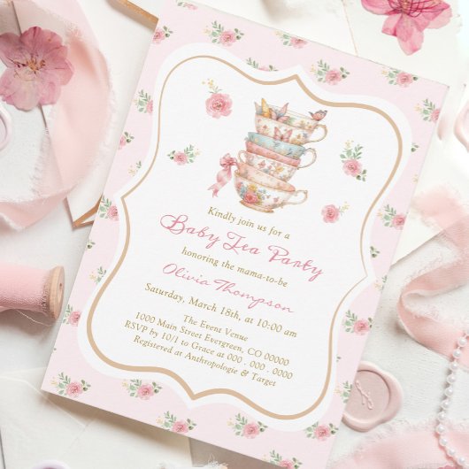 Thee feestje baby shower kaart