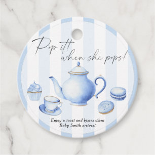 Thee feestje Baby shower - Laat het knallen! Als z Bedankjes Labels