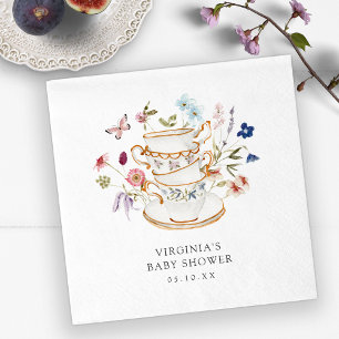 Thee feestje baby shower papieren servetjes servet