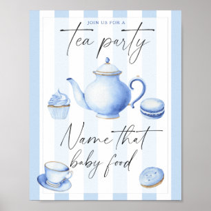 Thee feestje baby shower - raad die babyvoeding poster