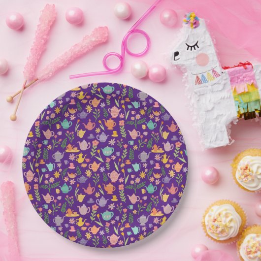 Thee feestje bruid Pasen verjaardag lente bloemstu Papieren Bordje (Feest)