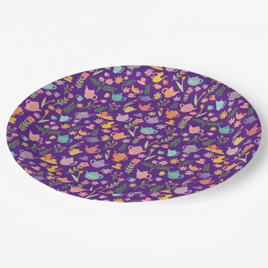 Thee feestje bruid Pasen verjaardag lente bloemstu Papieren Bordje (Gekanteld)