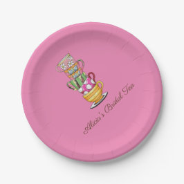 Thee feestje bruids baby shower papieren bordje
