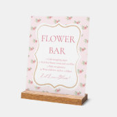 Thee feestje bruids douche bloem bar acryl bord (Hoek)