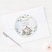 Thee feestje bruidsbeurzen dank je favoriet ronde sticker (Envelop)