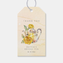 Thee feestje bruidssluiers met wilde bloemen cadeaulabel