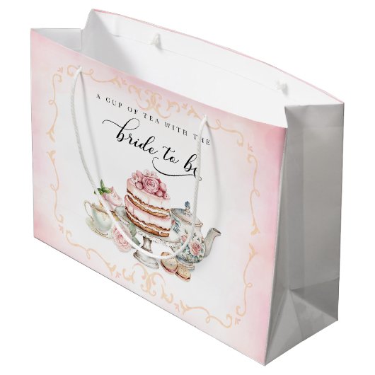 Thee feestje bruidsuitnodiging cadeautas – Bruid-t (Achterkant Gekanteld)