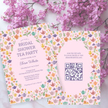 Thee feestje bruidsuitnodiging Leuke Aangepaste QR