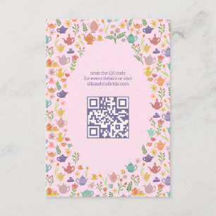 Thee feestje bruidsuitvaart Cute AANGEMAAKTE QR Co Informatiekaartje