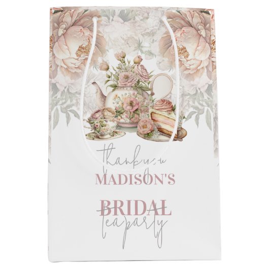 Thee feestje bruiloft bloemstuk gepersonaliseerd medium cadeauzakje (Voorkant)