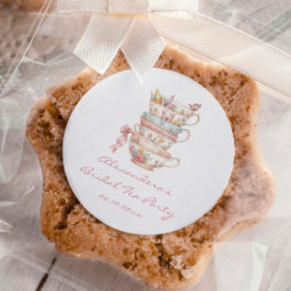 Thee feestje bruiloftsfeest gunstbewijs ronde sticker