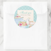 Thee feestje Dank je wel Stippen Ronde Sticker (Tas)