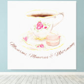 Thee feestje Elegante Bruidsdouche Bruidsmeisjesfe Canvas Afdruk (Insitu (Houten vloer))