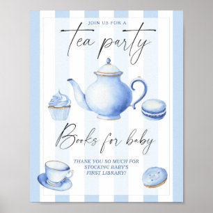 Thee feestje jongen baby shower boeken voor baby poster
