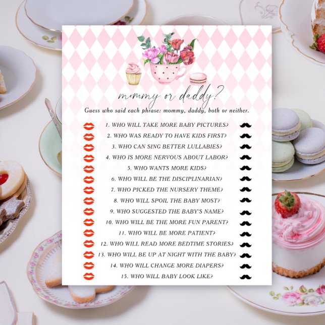 Thee feestje - mama of papa baby shower spel (Creator heeft geüpload)