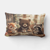 Thee feestje met bosdieren op maat voor kinderkame kussen (Achterkant)