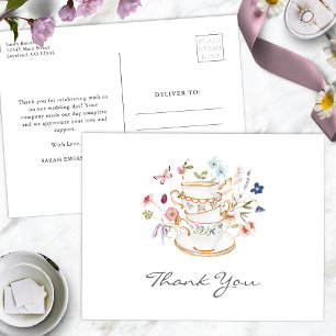 Thee feestje met wilde bloemen voor de bruid briefkaart