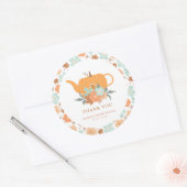 Thee feestje pompoen bruidsmeisjes uitnodiging bed ronde sticker (Envelop)