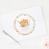 Thee feestje pompoen bruiloft feest bedankt ronde sticker (Envelop)