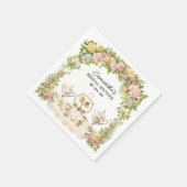 Thee feestje thema bloementuin bruidsdouche servet (Hoek)