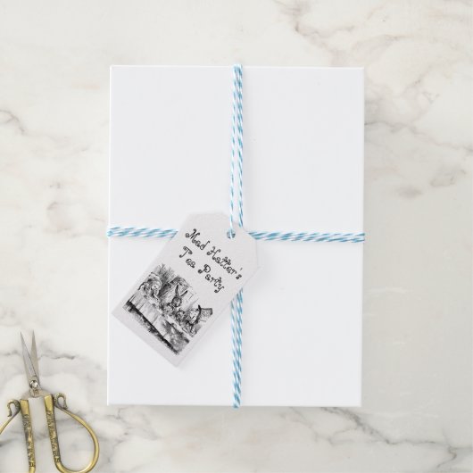 Thee feestje van de Gekke Hoedenmaker Cadeaulabel (Met Touw)