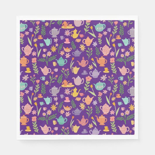 Thee feestje Verjaardag Bruids- Paas- Lente Bloems Servet (Voorkant)