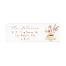 Thee feestje voor baby Elegant script meisje showe Etiket