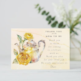 Thee feestje voor babyshower met wilde bloemen bedankkaart