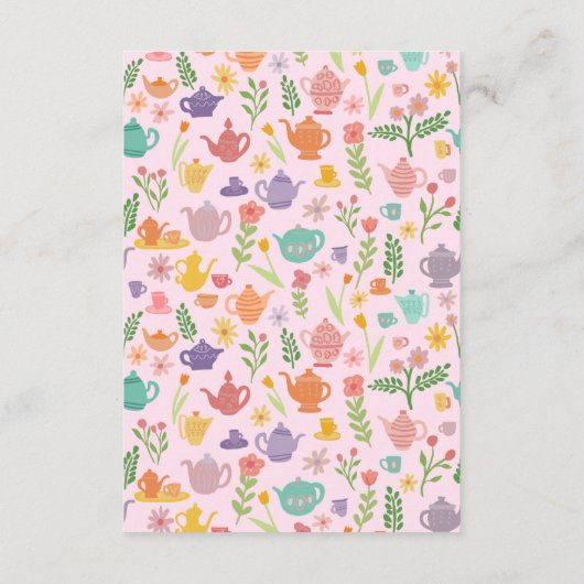 Thee feestje voor de bruid Cute Aangepaste QR-code Informatiekaartje (Achterkant)