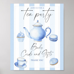 Thee feestje voor een baby shower Boeken kaarten e Poster