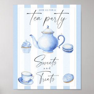 Thee feestje - zoete en lekkere baby shower poster