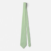 Thee Groen met Houtskool Grijze Pinstripes Stropdas (Voorkant)