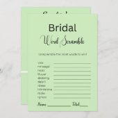 Thee Groene Bruids Woord Scramble Spel Kaart (Voorkant / Achterkant)