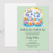 THEE GROENE REGENBOOG BLOEMDRAKEN TWEELINGEN BABY  KAART (Voorkant / Achterkant)