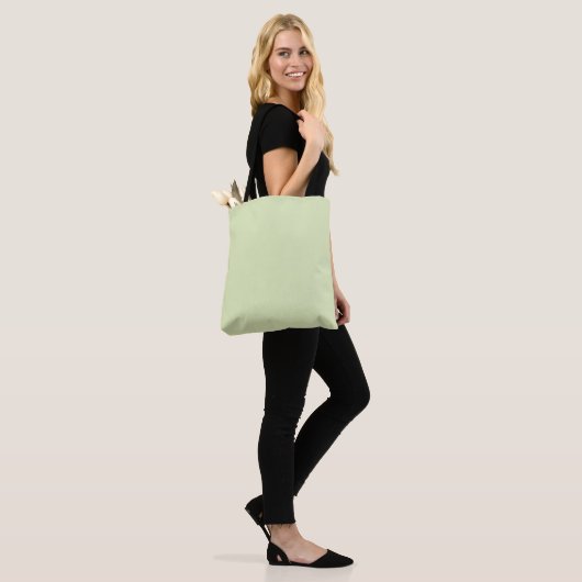 Thee groene, vaste, blanco kleur tote bag (Op model)