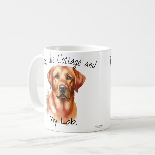 Thee, het huisje en mijn lab.Modern Koffiemok (Voorkant links)