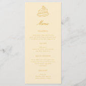 Thee in de middag handgetekende gele bruiloftsborr menu (Voorkant)