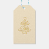 Thee in de middag Handgetekende Gele Bruiloftsdouc Cadeaulabel (Achterkant)