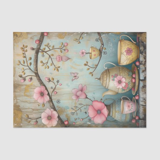 THEE IN DE TUIN DECOUPAGE TISSUEPAPIER (Voorkant)