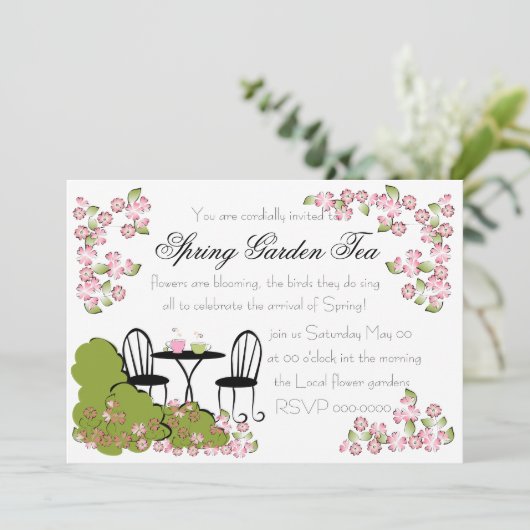 Thee in de tuin kaart (Staand voorkant)