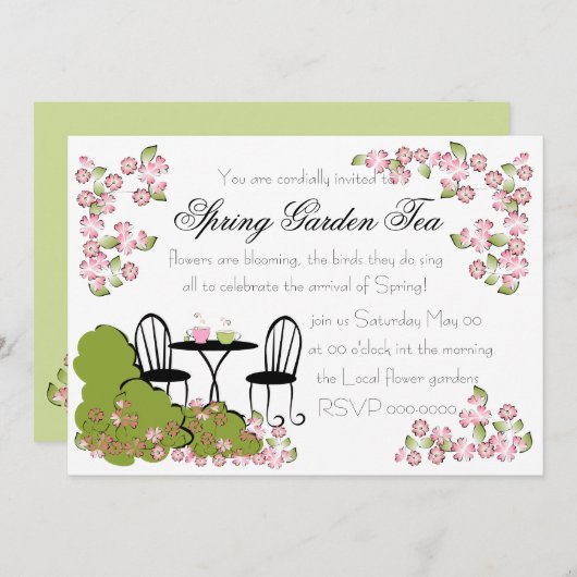 Thee in de tuin kaart (Voorkant / Achterkant)